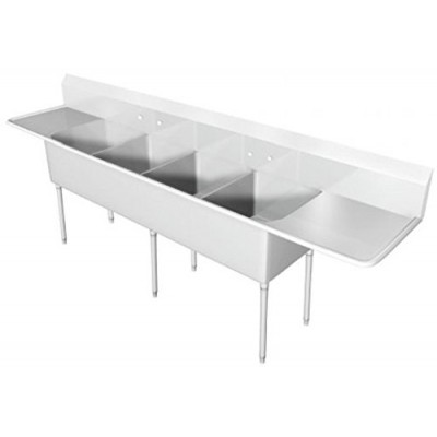 IMC Teddy SCS-46-1620-24RL Quad Scullery Sink  129" x 25.5"  Stainless Steel - B015RIVK8A